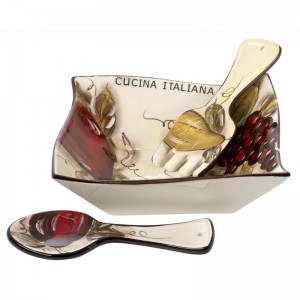 5th Ave Store Original Cucina Italiana Ceramic 3 Piece Salad Bowl Set TAVE1058